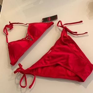 Two-piece bikini - beautiful red